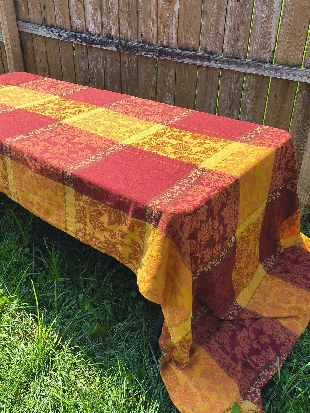 Fall Maple jacquard harvest long rectangular tablecloth